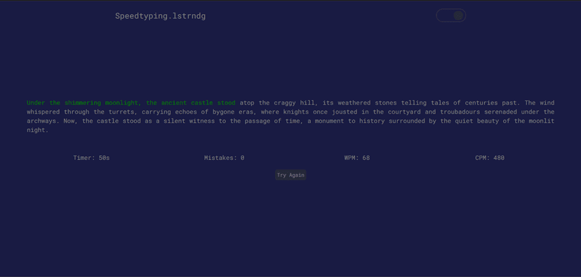 Speedtyping test